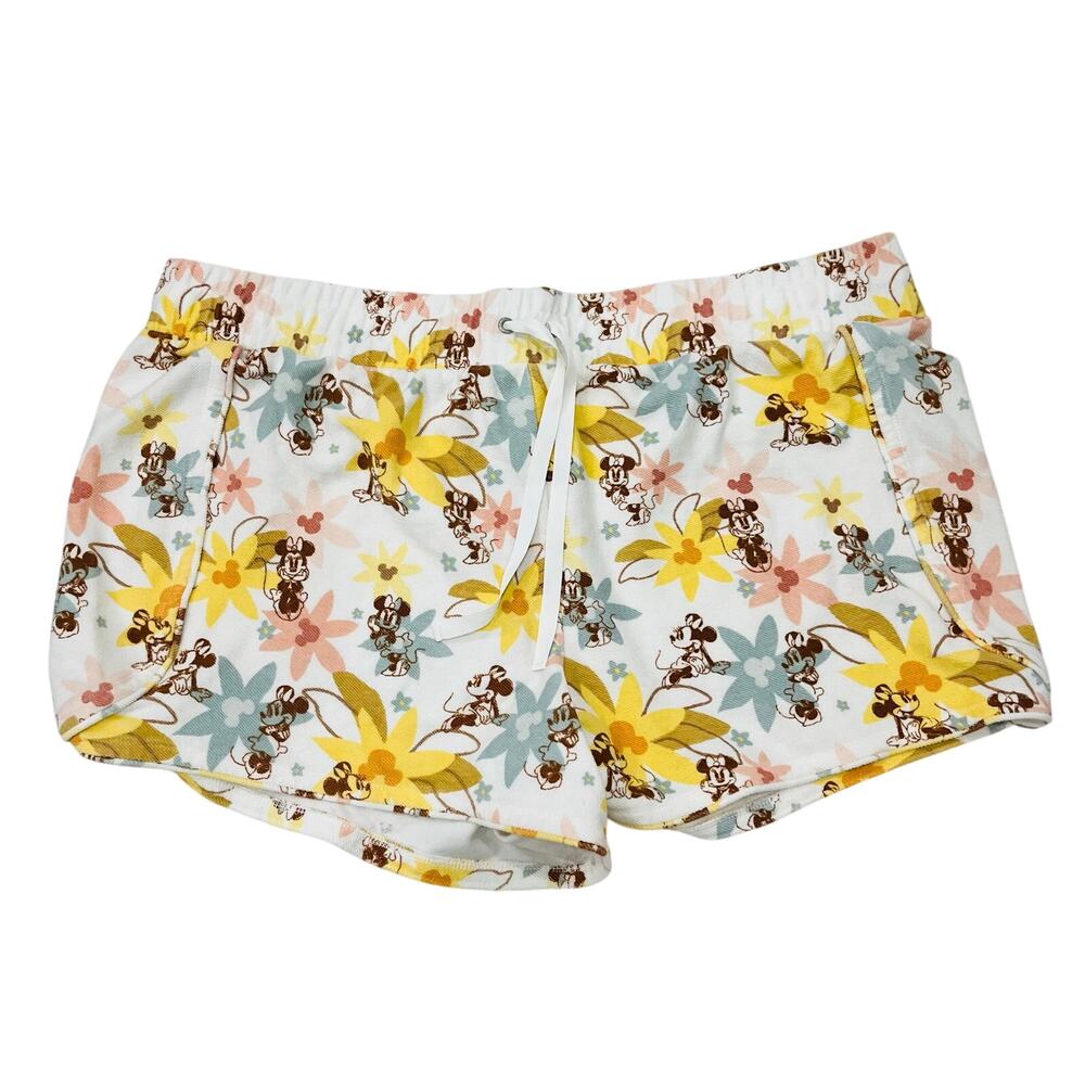 Disney Parks Minnie Mouse Floral Tropical French Terry Shorts Women's Size 2XL